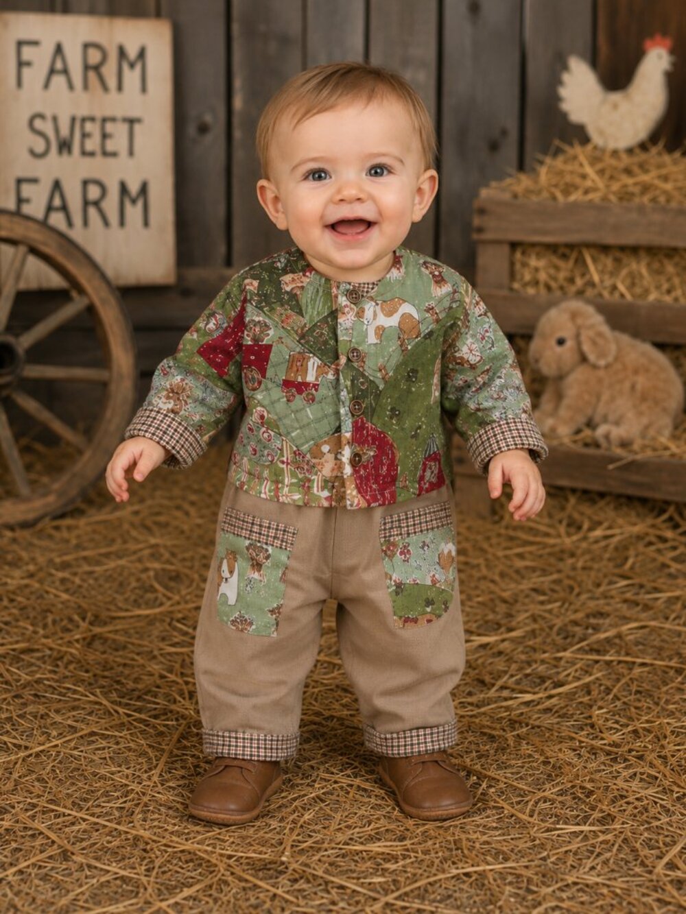 Farm Themed Pants and Jacket Set - NEW